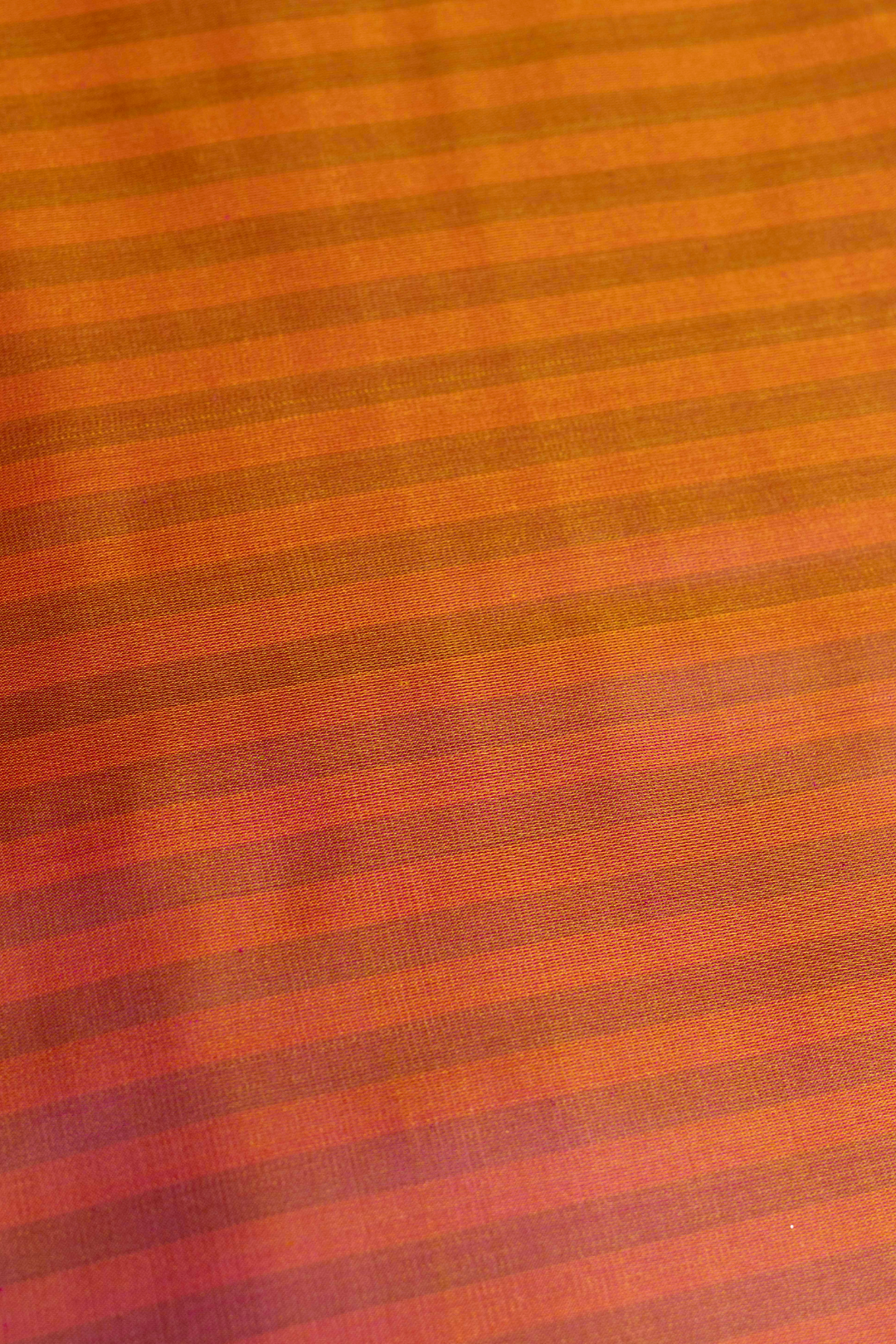 Handwoven Rani Pink Satin Silk Kadhwa Striped Fabric with Golden Sheen
