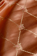 Pure Satin Silk Kadhwa Jaal Brocade Fabric in Wine Shade