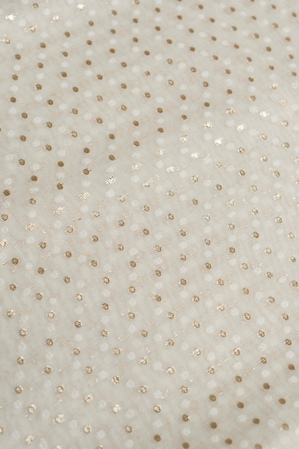 Handwoven Cotton Fabric with Polka Dots