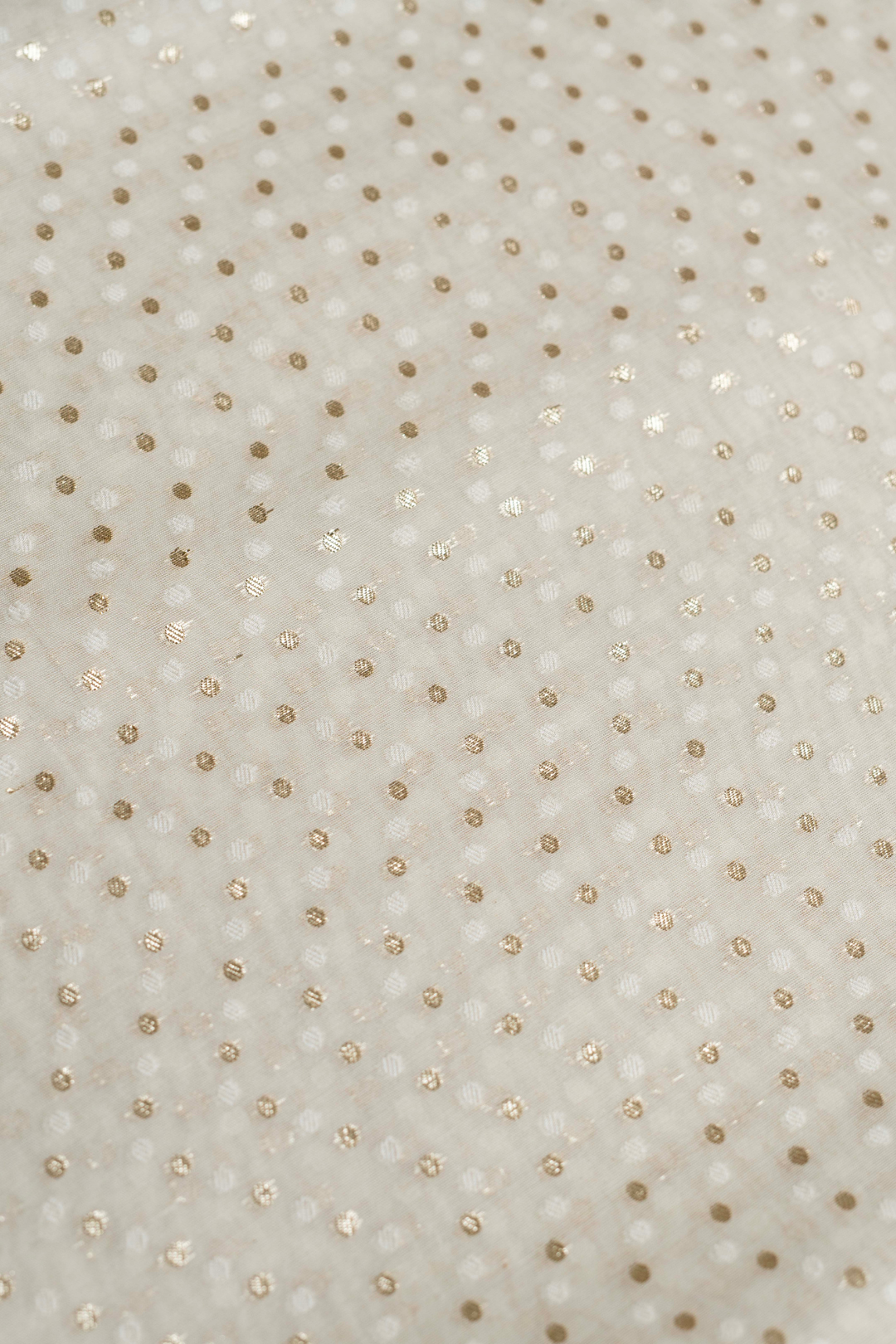 Handwoven Cotton Fabric with Polka Dots