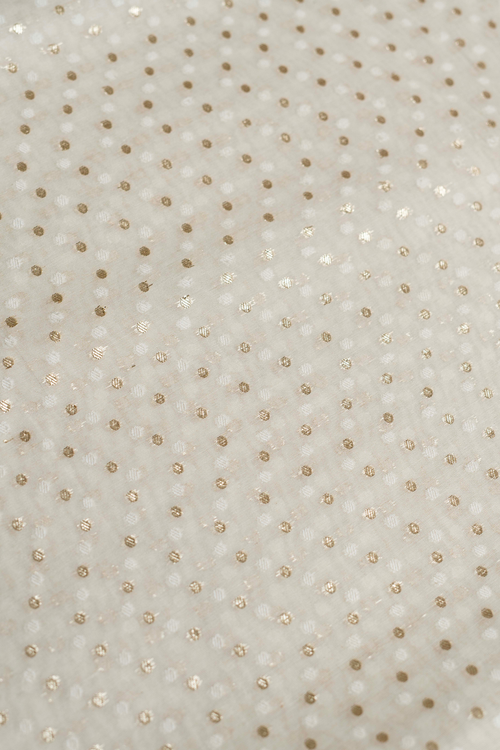 Handwoven Cotton Fabric with Polka Dots