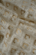 Handwoven Ivory Cotton Fabric with Gold Zari Work