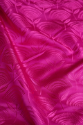 Semi Satin Silk Fabric in Rani Pink with Floral Booti